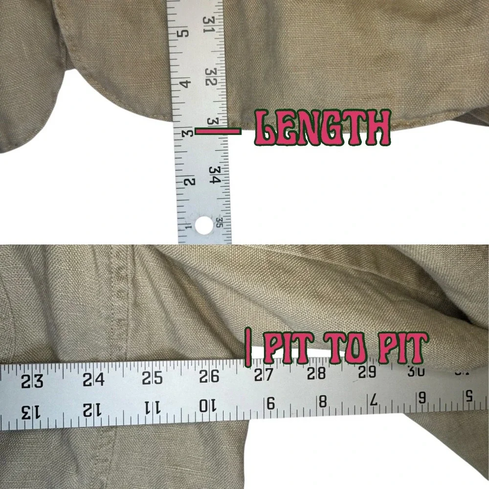 The Territory Ahead Linen Blazer XL Khaki Striped Lining Coastal Safari Casual
